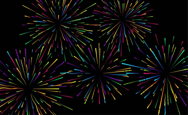 Cartel Festivo Con Fuegos Artificiales Colores Brillantes Decoración Navideña Fondo — Vector de stock