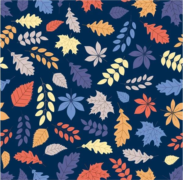 Automne Toile Fond Avec Belles Feuilles Couleur Modèle Sans Couture — Image vectorielle