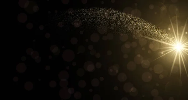 Абстрактный Плакат Золотым Светом Фейерверк Эффект Боке Праздничные Рождественские Новогодние — стоковый вектор
