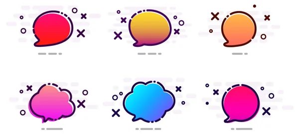 Набор Цветовых Градиентных Речевых Пузырей Чата Кнопок Белом — стоковый вектор
