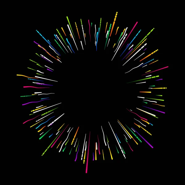 Color Firework Black Background Festive Decoration — Stock Vector