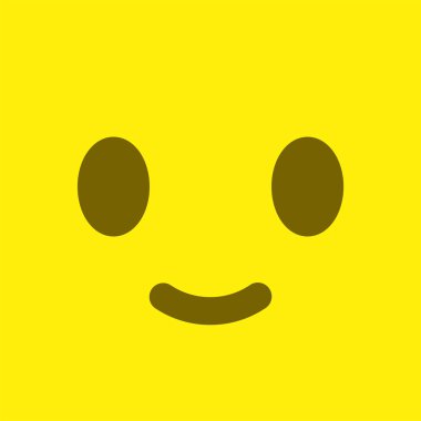 Mutlu sarı kare gülen düğme. Olumlu duygu ve memnuniyeti oturum açın. Vektör çizim