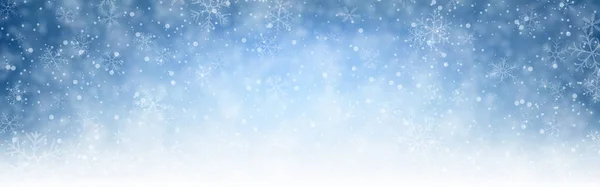 Blauw Glimmend Winter Banner Met Sneeuw Sjabloon Voor Decoratie Van — Stockvector