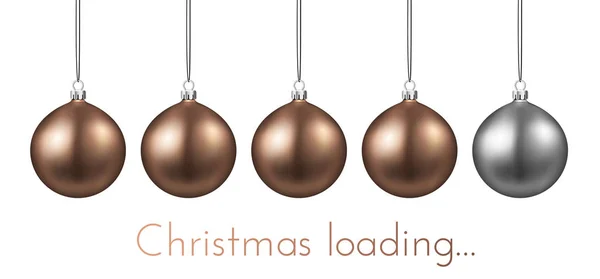 Christmas Loading Creative Poster Progress Bar Made Christmas Balls Vector — Stock Vector