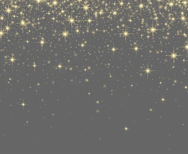 Grauer Glänzender Hintergrund Mit Goldglitzernden Lichtern Festliche Oder Weihnachtliche Dekoration — Stockvektor