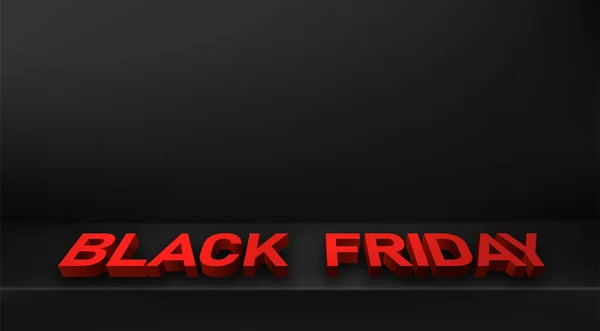 Black Friday Sale Promo Poster Red Letters Advertising Shop Vector — Stock Vector