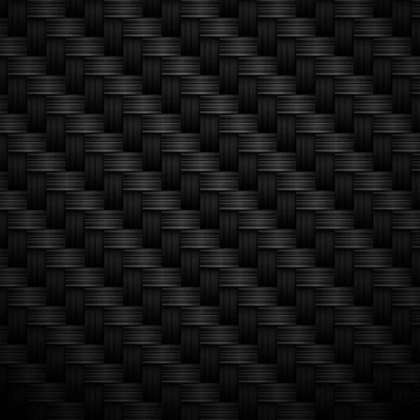 黒色炭素繊維織り構造とテクスチャです ベクトルの背景 — ストックベクタ