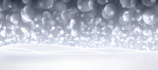 灰色闪亮模板与雪和散景效果 新年或圣诞节装饰 背景向量 — 图库矢量图片