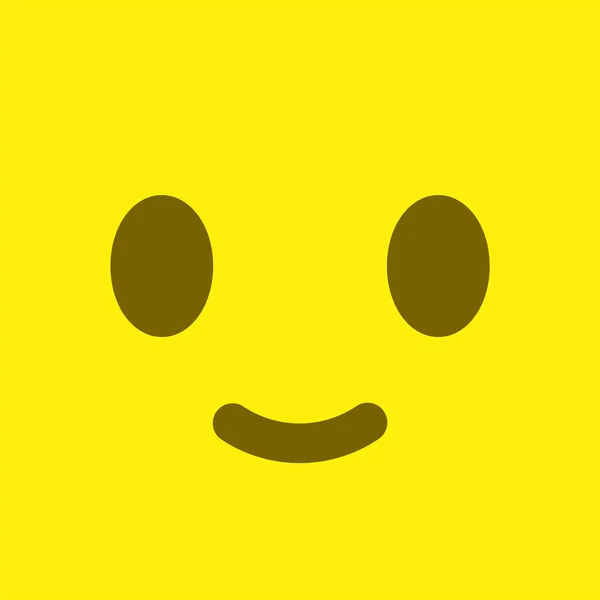 Feliz Botón Sonriente Cuadrado Amarillo Emoción Positiva Signo Satisfacción Ilustración — Vector de stock