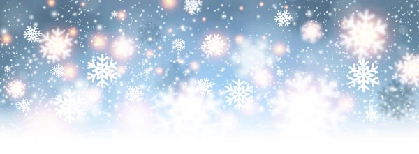 Bandiera Invernale Blu Lucido Modello Decorazione Natale Capodanno — Vettoriale Stock