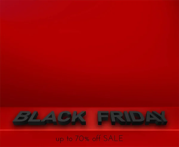 Black Friday Sale Red Promotion Poster Letters — Stock Vector