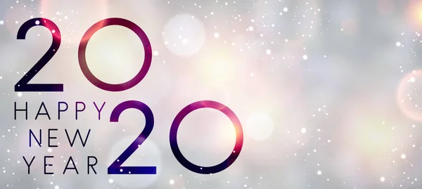 Розмитий Банер Happy New Year 2020 Снігом — стоковий вектор