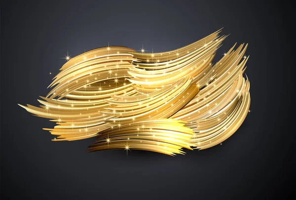 Золотистые Блестки Кисти Нарисованные Сером Заднике Творческий Дизайн Соблазняют — стоковый вектор