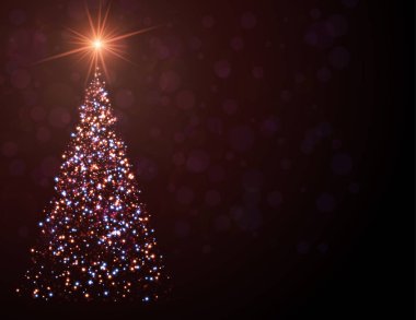 Noel poster soyut parlak Noel ağacı, vektör çizim ile