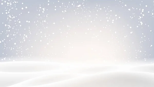 Grå Blanka Affisch Med Vinterlandskap Och Snö För Säsongsöppen Jul — Stock vektor