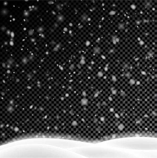 Manifesto Con Paesaggio Invernale Neve Sfondo Trasparente Decorazione Stagionale Natalizia — Vettoriale Stock