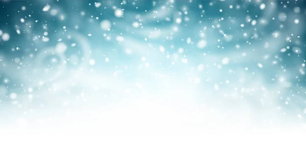Banner Invierno Brillante Abstracto Con Nieve Viento Ventisca Ilustración Vectorial — Vector de stock
