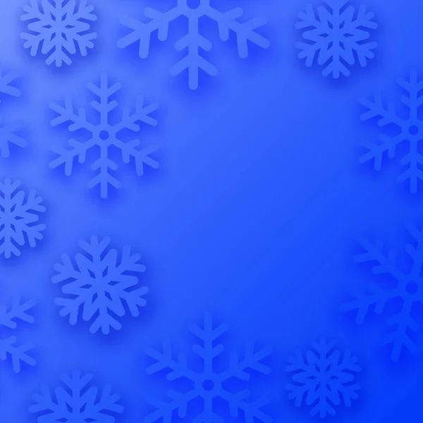 Голубая Зимняя Открытка Снежинками Сезонного Новогоднего Рождественского Оформления Векторная Иллюстрация — стоковый вектор