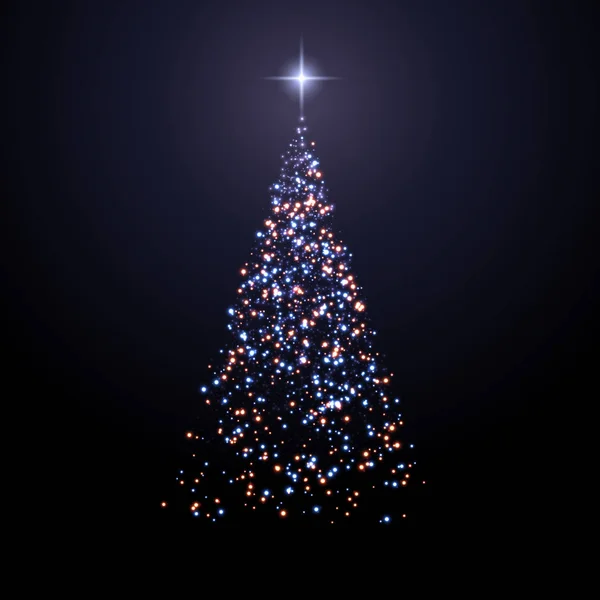 Kártya Absztrakt Csillogó Karácsonyfa Vektoros Illusztráció — Stock Vector
