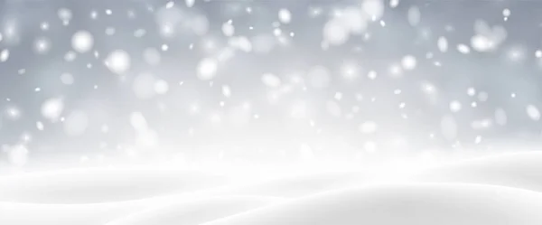 Bannière Brillante Avec Paysage Hivernal Neige Pour Décoration Saisonnière Noël — Image vectorielle