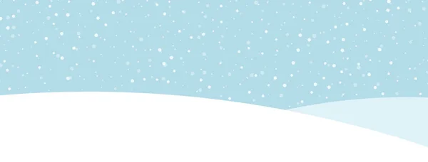 Bannière Bleue Avec Paysage Hivernal Neige Pour Design Saisonnier Noël — Image vectorielle