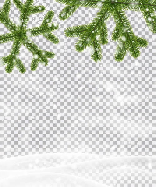Vánoce Nový Rok Plakát Zelený Kreativní Jedle Vločky Sníh Blizzard — Stockový vektor