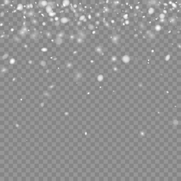 クリスマスと新年の設計のための透明な背景に雪の結晶冬パターン — ストックベクタ