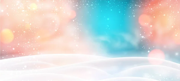 Барвистий Плакат Зимовим Пейзажем Снігом Хуртовиною Шаблон Святкового Різдвяного Новорічного — стоковий вектор