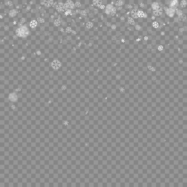 Modello Invernale Con Fiocchi Neve Sfondo Trasparente Design Stagionale Natalizio — Vettoriale Stock