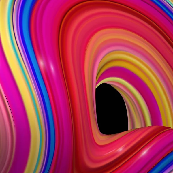 Quadratischer Hintergrund mit 3D gerendertem Flow digitaler Kunst in Bewegung. — Stockvektor