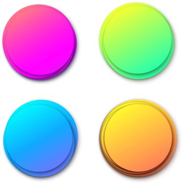 Metin için soyut yuvarlak renkli kağıt şekilleri.