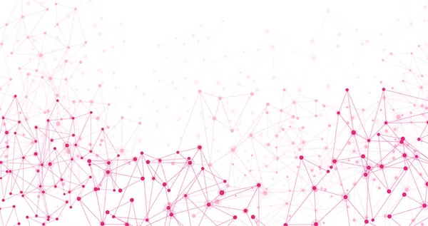 Banner horizontal de comunicación social global con polígono rosa — Archivo Imágenes Vectoriales