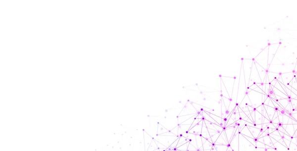 Banner für globale soziale Kommunikation mit lila Netzwerknetzen. — Stockvektor