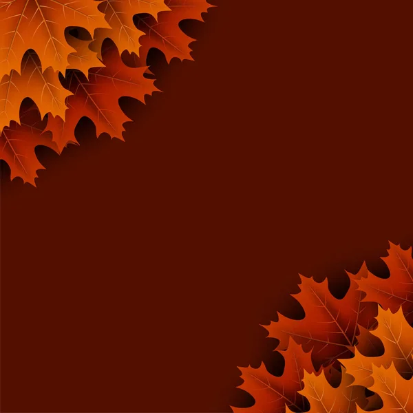 Fondo de otoño con hojas de arce naranja . — Vector de stock