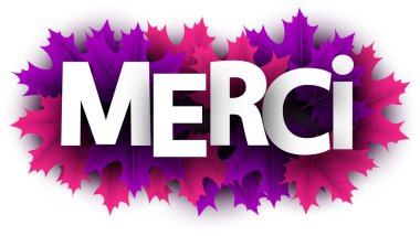 Renk akçaağaç yaprakları ile Sonbahar teşekkür işareti.