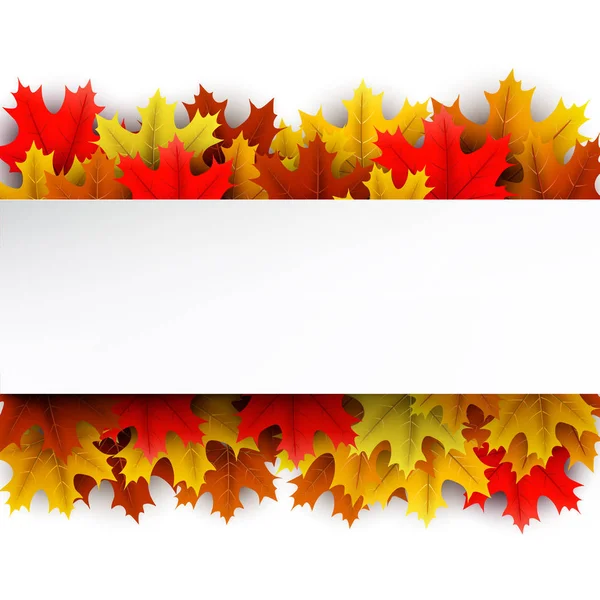 色のカエデの葉と秋の背景. — ストックベクタ