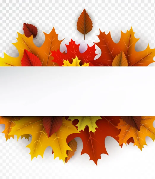 Autumn background with color maple leaves. — Stock Vector