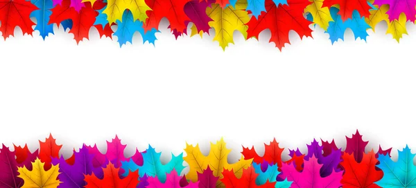 Autumn background with colorful maple leaves. — Stock Vector