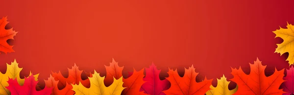 Latar belakang musim gugur dengan daun maple berwarna-warni . - Stok Vektor