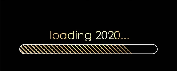 Нагрузка на новогоднее знамя 2020 с золотым индикатором прогресса . — стоковый вектор