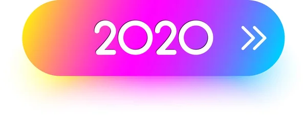 Espectro rosa 2020 sinal de Ano Novo, ícone ou botão oval . —  Vetores de Stock