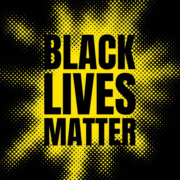 Zwarte Levens Materie Teken Stip Gele Zwarte Achtergrond Vectorillustratie — Stockvector