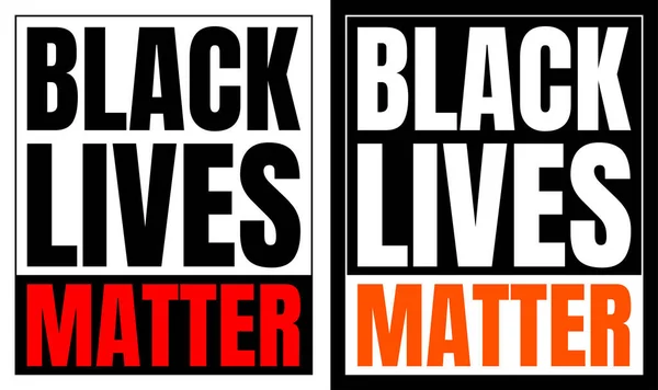 Two Kinds Black Lives Matter Sign Black White Red Letters — Stock Vector