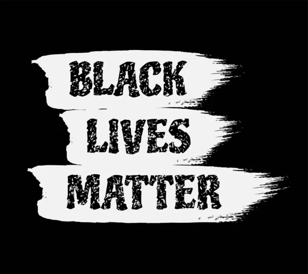 Black Lives Matter Sign Black Letters White Spots White Brushstroke — Stock Vector