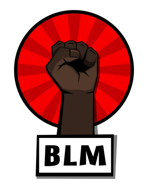 Raised Clenched Brown Fist Red Circle Blm Sign Vector Illustration — Stock Vector