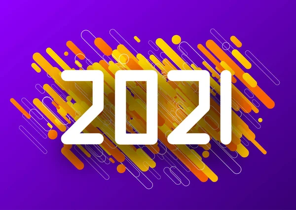 2021 Zip Font Paper Sign Yellow Orange Striped Confetti Violet — Wektor stockowy