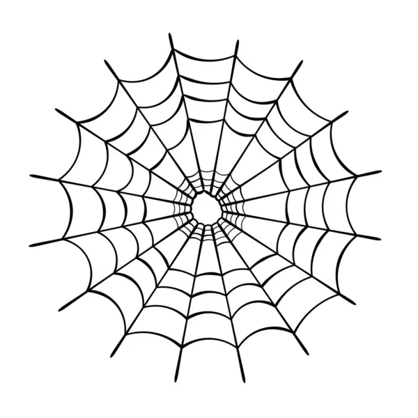 Spiderweb Nélkül Pók Fehér Háttér — Stock Vector