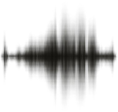 Beyaz arkaplandaki çizgilerden soyut siyah yarım ton ses dalgası. Vektör illüstrasyonu.