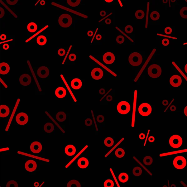 Pourcentage Rouge Motif Sans Couture Sur Fond Noir Illustration Vectorielle — Image vectorielle