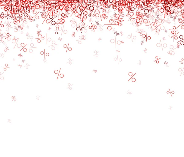 Putoavat Punaiset Tummanpunaiset Persentiilit Valkoisella Taustalla Tekstiavaruus Vektoriesimerkki — vektorikuva